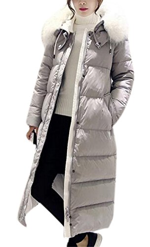 Women's Winter Thicken Down Parka Long Maxi Overcoat Coat Jacket with Fur Hoodie