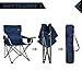 Suzeten Oversized Folding Camping Chairs Quad Arm Chair with Heavy Duty Lumbar Back Support, Cooler Cup Holder, Back Mesh Pocket, Shoulder Strap Carrying Bag, Navy Bluethumb 4