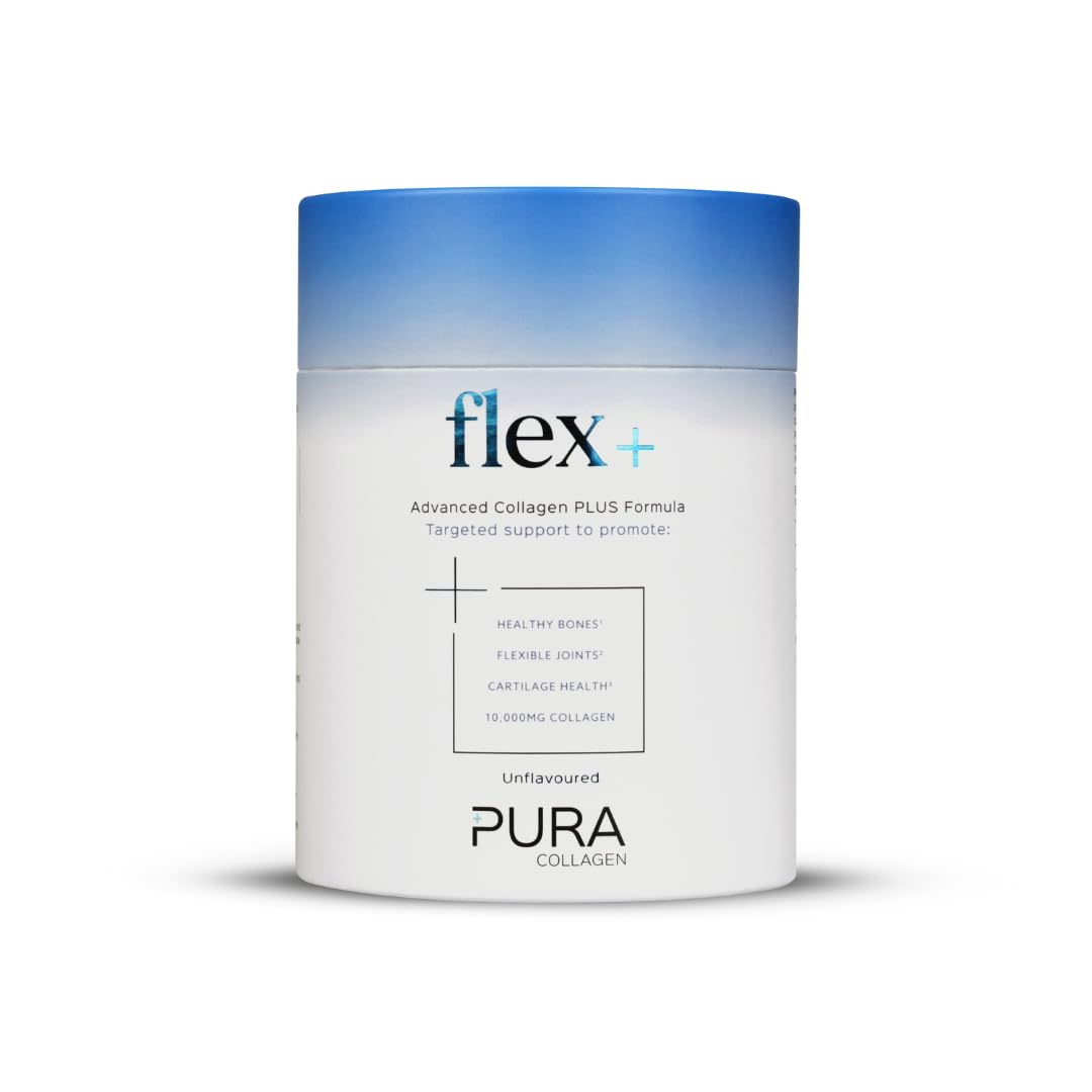 Pura Collagen Flex+ Collagen Powder for Joint & Tendon Support | 10,000mg FORTIGEL® & TENDOFORTE® Bioactive Hydrolysed Collagen Peptides with Vitamin C & Manganese | 28 Servings, 284g