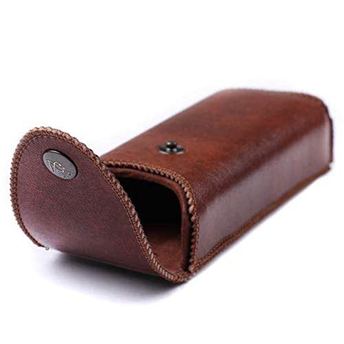 Hard Eyeglass Case With Belt Loop, PU Leather Glasses Case