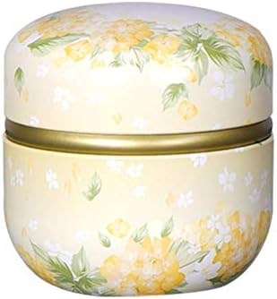 Amazon Lb 和風茶筒 花柄 薄黄 封筒 茶封筒 茶缶 茶入れ 密封容器 茶容器 収納ケース 小物 内蓋が付い 防湿 お茶の葉 お菓子 砂糖 香料に適用 お茶入れ容器 おしゃれ 平缶30 50g 茶筒 オンライン通販