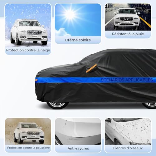Holthly YXL Car SUV Outdoor Cover, 100% Waterproof Anti-UV Sun Cover for 4x4 Audi Q7, BMW X5, Mercedes GLE, Porsche Cayenne etc