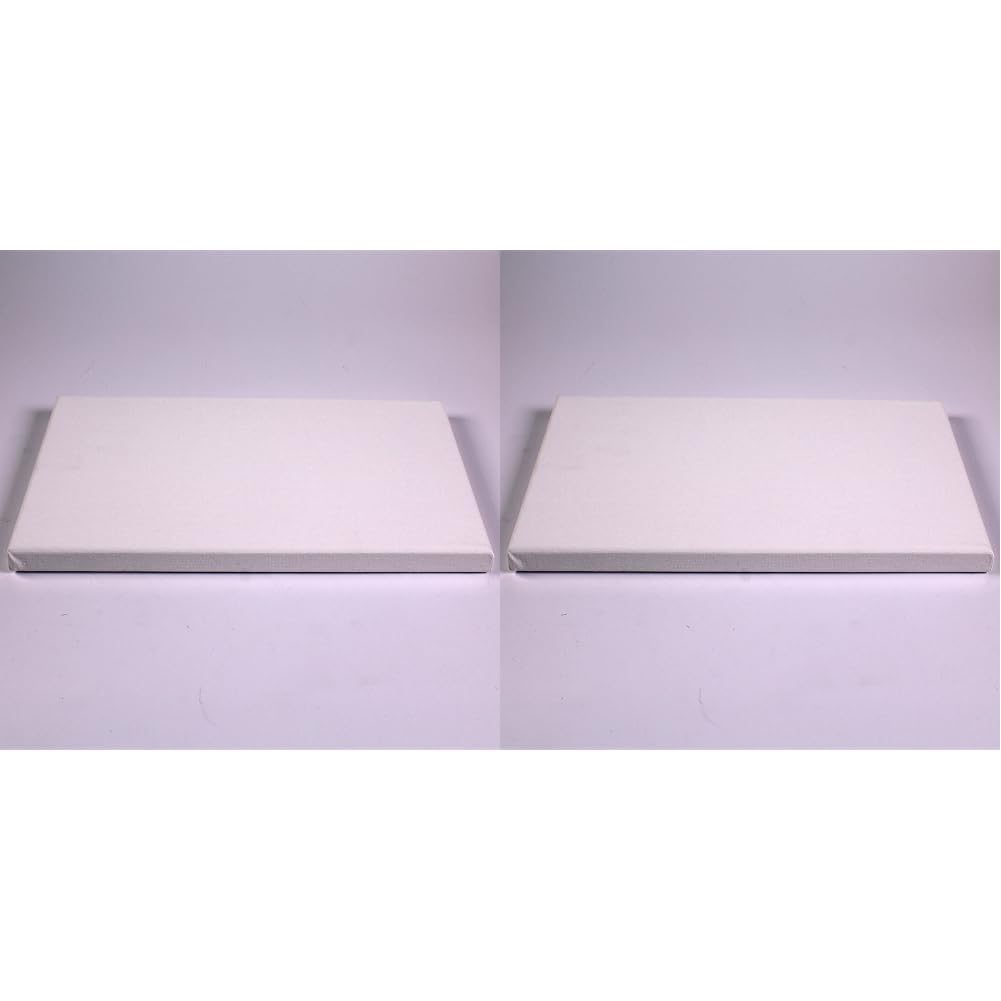 White Rectangle Stretched 3D Wall Art Personalised Canvas Kids Painting Crafts 25cm x 30cm by BCreative ® (Pack of 2)