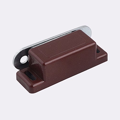 Loweryeah 10pcs Household Cabinet Door White/brown Plastic Shell Magnetic Catch Latch Plate (small magnetic suction)