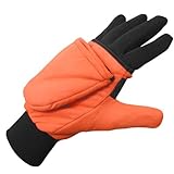 Heat Factory Gloves with Pop-Top Mittens, with Hand Heat Warmer Pockets, Blaze, X-Large