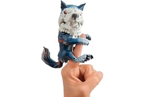 WowWee Untamed Dire Wolf by Fingerlings – Midnight (Black and Red) – Interactive Collectible Toy – By WowWee