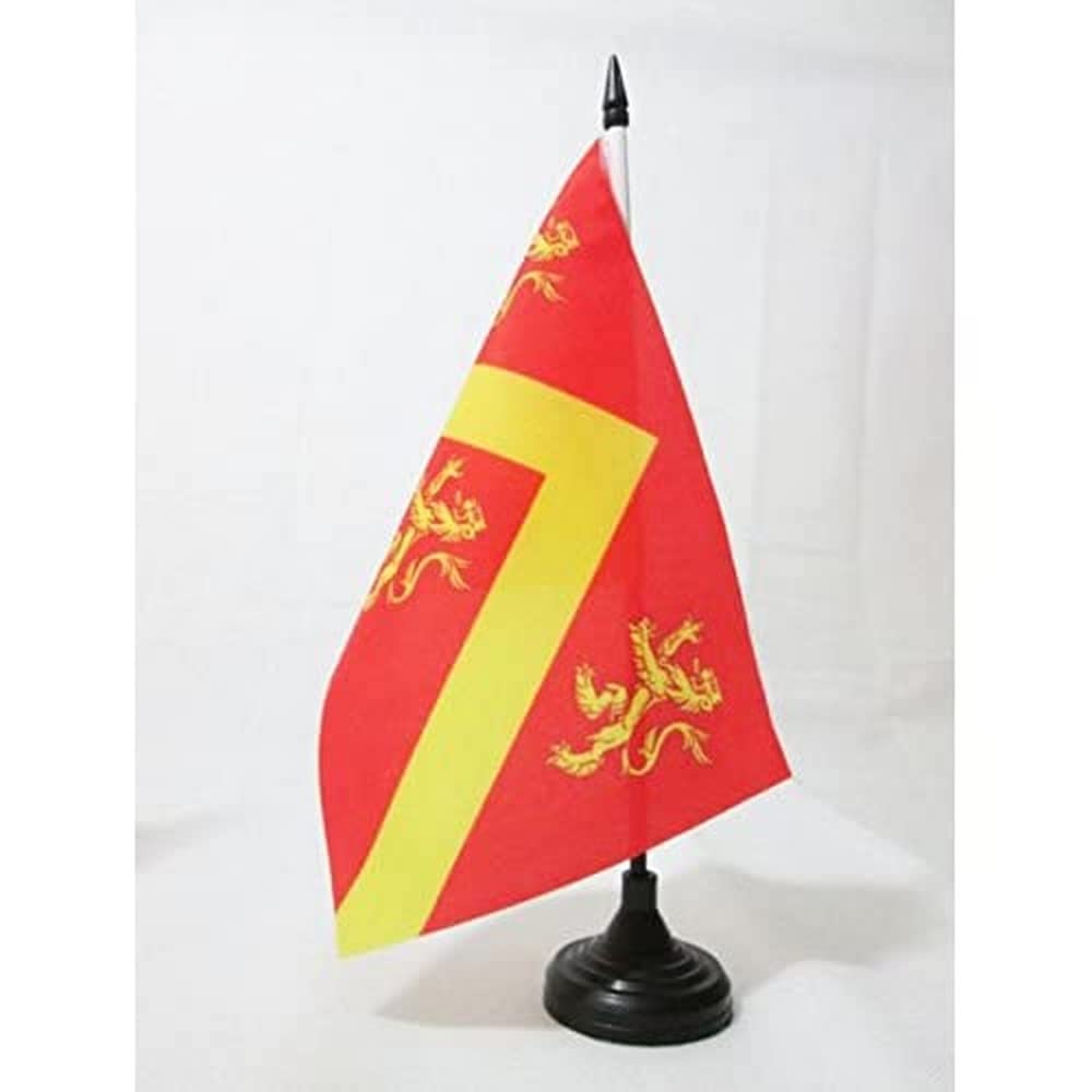 AZ FLAG Anglesey county Table Flag 5'' x 8'' - Anglesey county Office Decoration 100% Polyester 21 x 14 cm - Mini Desk Flag with Pole and Black Plastic Base