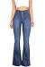 Vibrant Women's Juniors High Rise Button Fly Flare Jeans