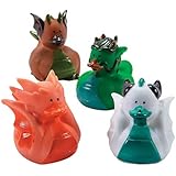 Fun Express Dragon Rubber Duckies (Set of 12) Medieval Party Supplies