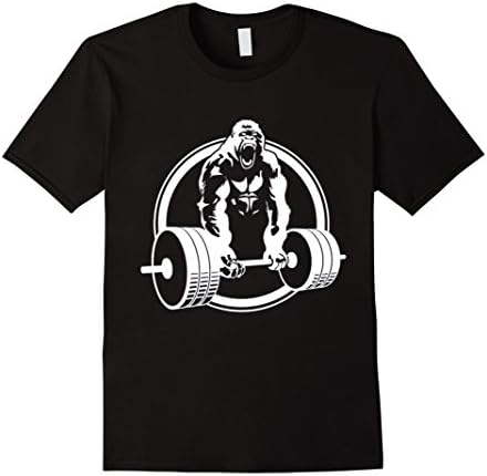 Men's ShirtWerks Deadlift Gorilla Fitness T-Shirt Large Black