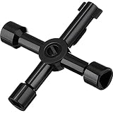 Willbond 4-Way Multi-Functional Utilities Key for Electric Water Gas Meter Box Cupboard Cabinet Opening Key (Black)