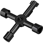 WILLBOND 4 Way Sillcock Water Utility Key for Electric Meter Box, Black | Multifunction Utility Key for Sillcock Valves, Electric Panels, Cabinets, Gas Meter Boxes and Elevator Control Cabinets