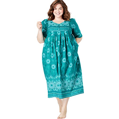 Only Necessities Women's Plus Size Mixed Print Short Lounger - Waterfall Burst Print, 1X