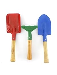 8" Kid 's 3 piezas Metal Tool Set Rastrillo, Pala Y Pala De Jardín