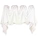 Collections Etc Elegant Sheer Scoop Tassel Crystal Beading Rod Pocket Window Curtain Valance, White