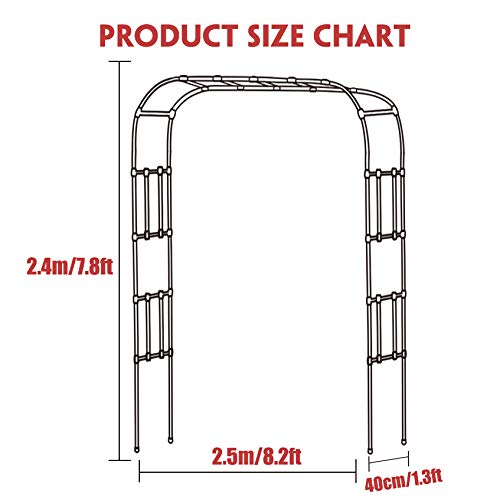 Outech 1.4MX2.3M Hochleistungs Rosenbogen, Metallgartenbögen Pergola Gitter, Verwendet für Kletterpflanzen… – Bild 8