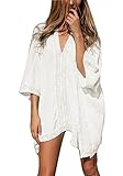 HAPEE Womens Solid Oversized Beach Dress Bathing Suit Swimsuit Cover Ups Kaftan