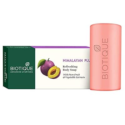 Biotique Bio Himalayan Plum Refreshing Body Soap 150g I With Pure Fruit &amp; Vegetable Extracts I To Promote Healthy Skin I Acne Prone Skin Enhance