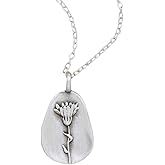 LISA LEONARD DESIGNS Pewter Birth Flower Pendant Necklace Minimalist Jewelry Necklaces For Women Gift For Her Dainty Necklaces