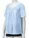REGNA X BOHO Women's Shirring Smocked Short Sleeve Loose and Thick Chiffon Blouses Tops (2styles, S-3XL)