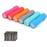EverBrite 9-LED Flashlight 6-Pack Impact Handheld Torch Assorted Colors with Lanyard 3AAA Battery Included (Hurricane Supplies, Camping, Hiking, Emergency, Hunting)