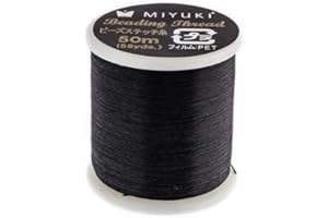 Miyuki Nylon Beading Thread B Black (50m) - Used for DIY Jewelry Making, Arts and Craft, Crochet and Cloth Weaving