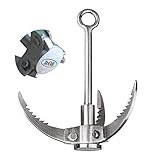 B1ST Grappling Hook Upgraded with 3 Folding Sawtooth Claws Lightweight Collapsible SUS304 Spring Steels Anchor Outdoor Gravity Carabiner Load 380Kg for Climbing, Hiking, or Tree Limb Removal