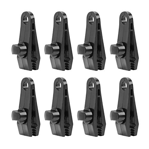 HORUSDY 8-Piece Tarp Clips, Camping Awning Tent Clamps Set Snap Hangers Tighten Tool