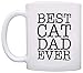 ThisWear Cat Lover Gifts Best Cat Dad Ever Pet Owner Rescue Gift 11oz Ceramic Coffee Mug with Handle White