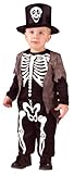 Fun World Costumes Boys Skeleton Classic Small Halloween Costume, White/Black, 24 Months-2T