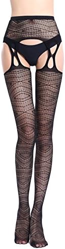 XYlove Women's Sexy Fishnet Tights Suspender Pantyhose Stockings lingerie Black - 066