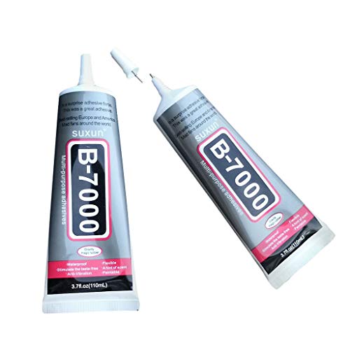 Dermanony 2 pcs Glue Multipurpose Adhesive Jewelry Rhinestone Crafts Glue with Needle Waterproof Glue Jewelry Accessory White