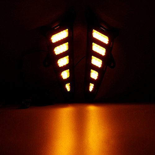 2Pcs White/Yellow LED DRL Daytime Running Lights for Toyota CHR C-HR 2016-2018
