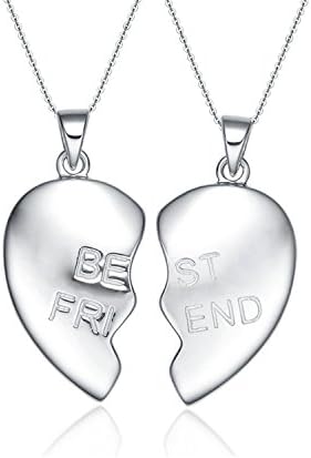 SH-STAR HARVEST Women's Best Friend Two-pieces Heart Pendant Necklace 18 inches