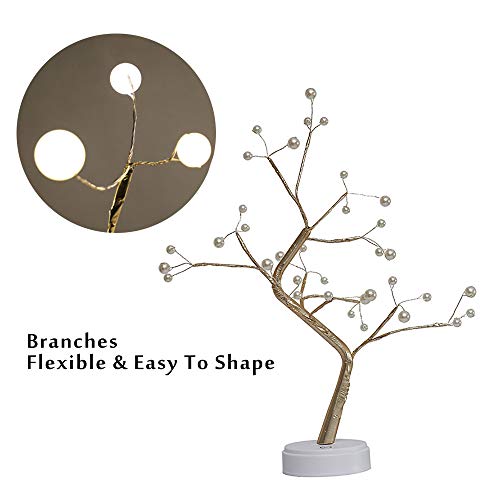 Fairy Light Spirit Tree Tabletop Bonsai Tree Light with 36 Pearls LED