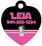 Disney Star Wars Pet Id Tag for Dogs & Cats Personalized w/ Name & Number (Princess Leia)