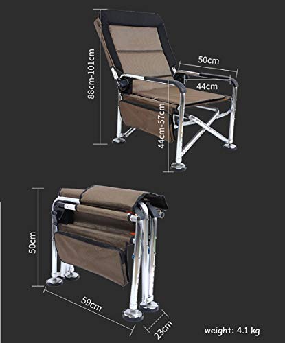 ZAQI Angelstühle campingstühle Tragbarer Angelstuhl mit Rucksack, Verstellbarer Hochleistungs-Outdoor-Campinghocker mit… – Bild 3