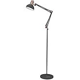 LEPOWER Floor Lamp, Metal Adjustable Reading Swing Arm Standing Lamp with Heavy Metal Base, Eye-Caring Reading/Pole Lamp with