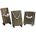 MyGift Rustic Gray Wood Jewelry Tower, Retail Necklace Display Plank, Set of 3