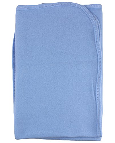 Soft Fleece Swaddling Baby Blanket 30x30 Inches by bogo Brands Solid Blue Color