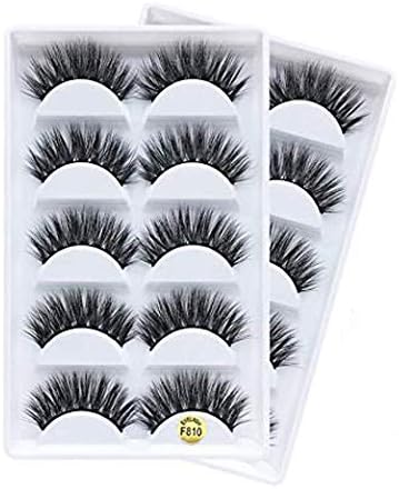 Yuanchi 5D Natural Thick Long Hand-made False Eyelashes Extensions for Women and Girls, 10 Pieces