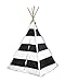 Heritage Kids Play Tent with Stripes, Black/White