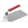 Vollrath 50661 1.6 lb Flat-Bottom Steak Weight Press with Removable Red Silicone Ergonomic Handle for Grill Food Truck Burger Bacon | Heat Resistant up to 450°F, 9"L x 4-3/4"W, Stainless Steel, NSF