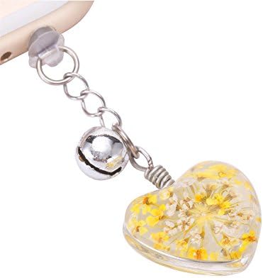 VaporMao Handmade Real Flower Anti Dust Plug/Ear Cap/Cell Phone Charms For iPhone, iPad, iPod, Samusung and Other 3.5mm Ear Jack, Yellow