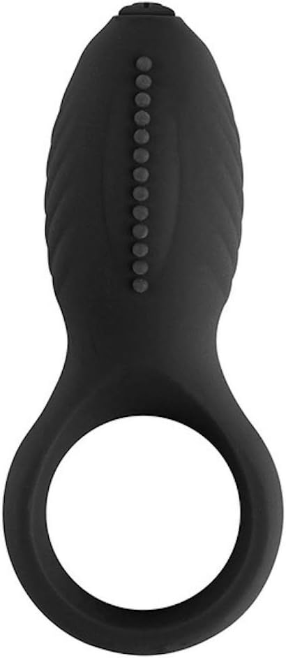 ZHBX Men's Vi-b-ra-ti-on Silicone Lock D-elay Ring- Bullet Black