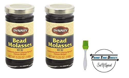 Dynasty Bead Molasses 5.2 oz (Pack of 2) with Silicone Basting Brush in a Prime Time Direct Sealed Bag