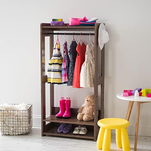 IRIS USA Small Open Wood Clothing Rack for Small Spaces, Clothes