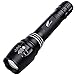 HAUSBELL Flashlight T8 LED Flashlights 3 Modes Adjustable Flashlight Focus Zoomable for Indoor and Outdoor Lighting, Camping, Hiking (2 Pack of 18650 Batteries Needed, not included)