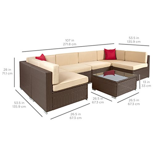 Best Choice Products 7Piece Modular Outdoor Sectional Wicker Patio