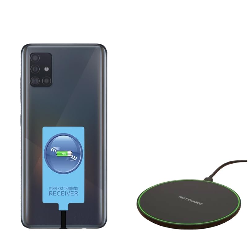 Photo 1 of External Type-c Wireless Charging Receiver Adapter Compatible for Samsung Galaxy A51 A71 A41 A31 A21 A21S A11 with QI Wireless Charger